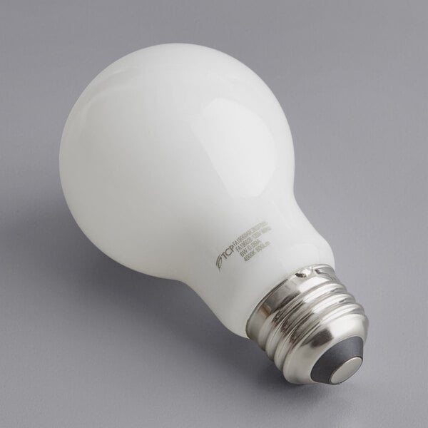 A TCP frosted LED filament light bulb.