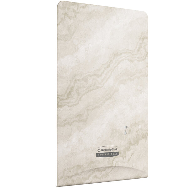 A white rectangular faceplate with a marble design.