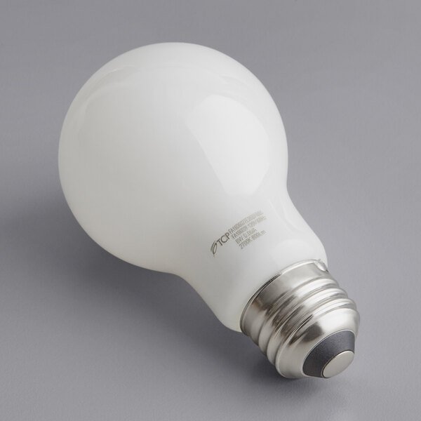 A TCP dimmable LED frosted filament light bulb.