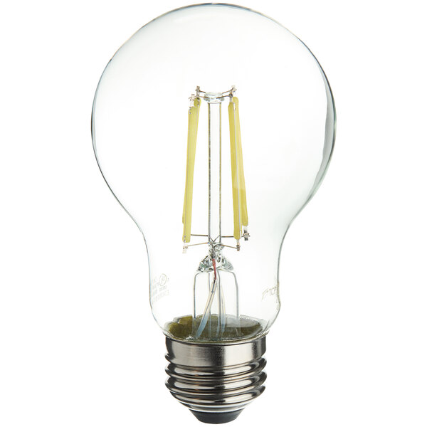 A TCP dimmable LED clear filament light bulb.