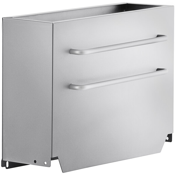 A stainless steel Main Street Equipment chimney cover for fryers with 3 and 4 tubes.