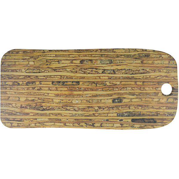 A cheforward petrified bamboo melamine serving board with a wood panel pattern.