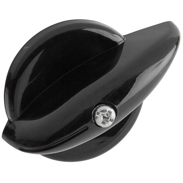 A black plastic Estella Caffe knob with a metal screw.