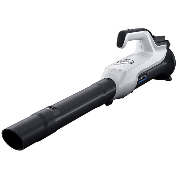 A black and white Hoover cordless hard surface blower.