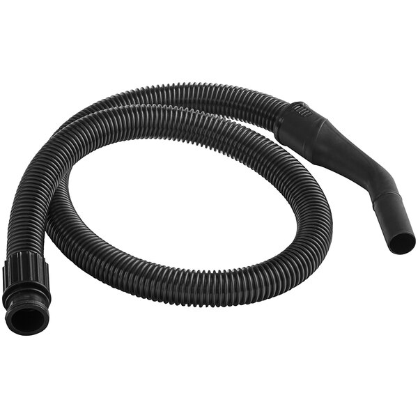 A black Lavex hose for wet/dry vacuums with nozzles.