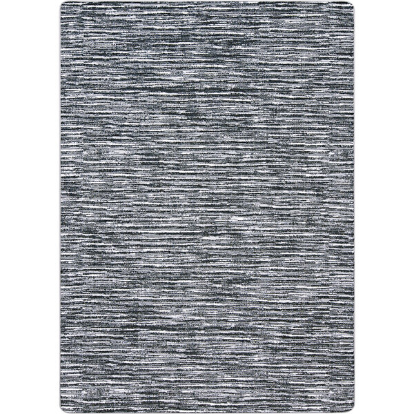 A close up of a grey and white Joy Carpets Impressions Balanced area rug with a gray pattern.