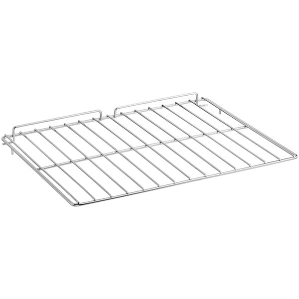 A stainless steel 20" x 26" oven rack with a wire grid.