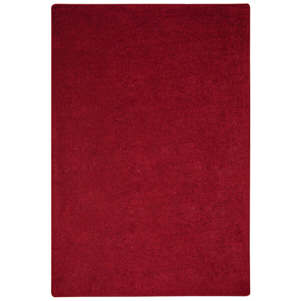 A red rectangular Joy Carpets Kid Essentials Endurance area rug.