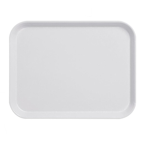 A white Cambro Camlite tray with a white border.