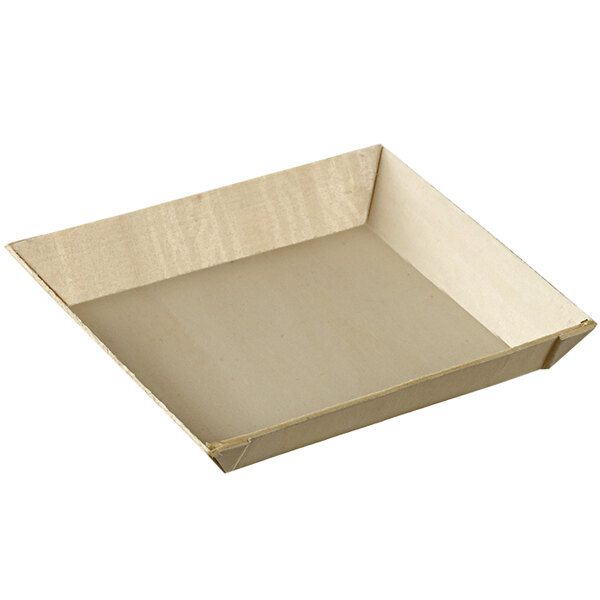 A Solia Quartz laminated wooden plate in a cardboard box.