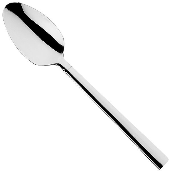 A Sola stainless steel teaspoon with a long silver handle.