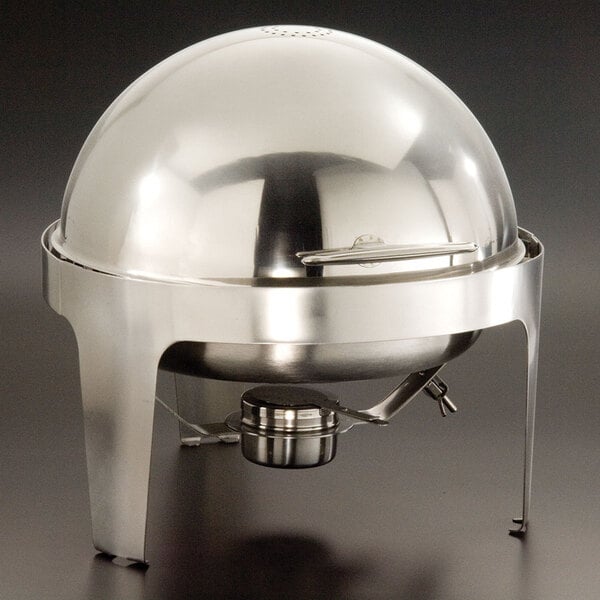 An American Metalcraft Adagio stainless steel chafer with a round lid.