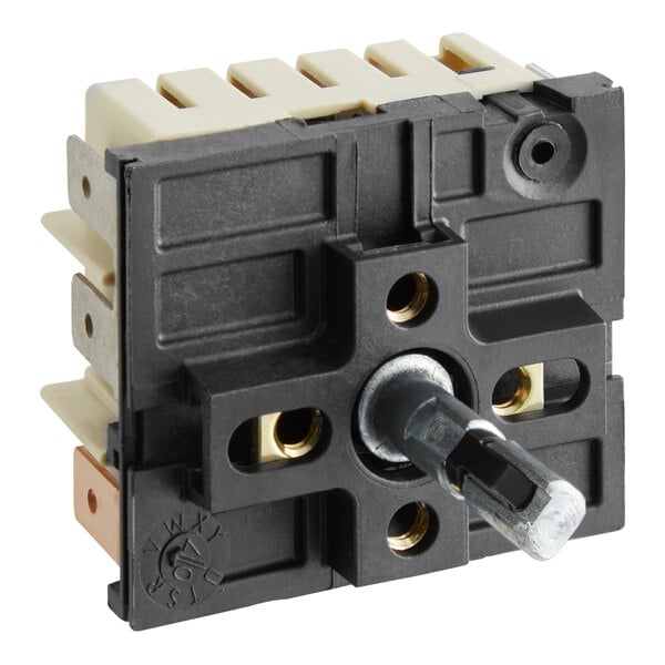 A black and white Robertshaw 5500 M Series Infinite Switch with two wires.
