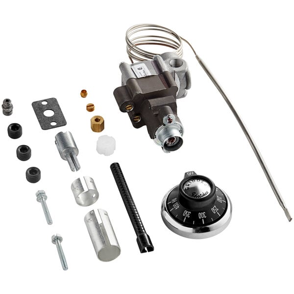 A Robertshaw Industries gas thermostat kit with a mechanical dial.