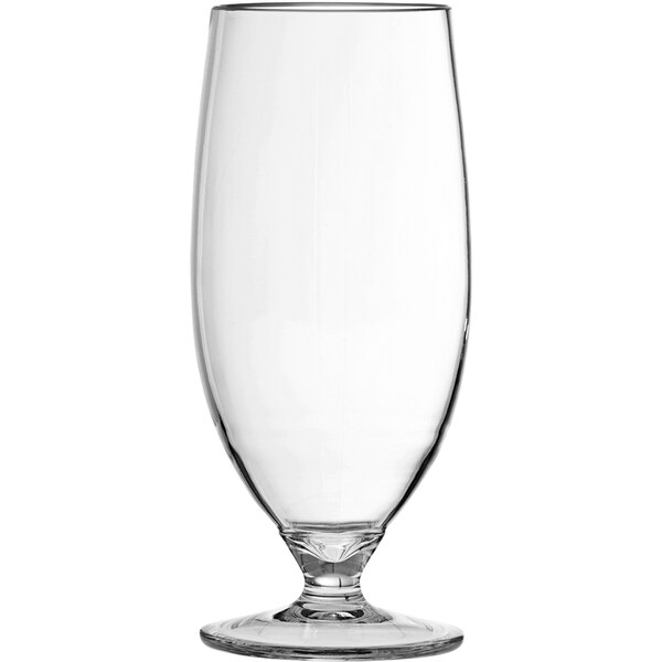 A Fortessa Tritan plastic goblet with a clear bottom and small base.