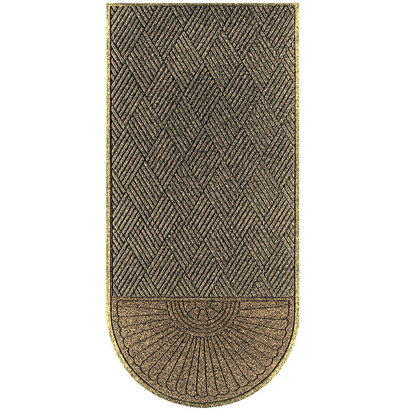 A close-up of a M+A Matting WaterHog Eco Grand Diamond Khaki carpet with a smooth backing.