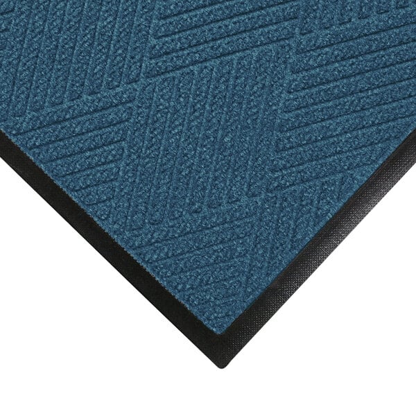 A blue WaterHog Eco Premier doormat with a black rubber border.