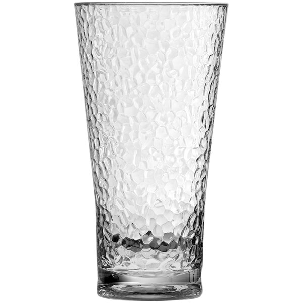 A clear Fortessa plastic tumbler with a textured surface.