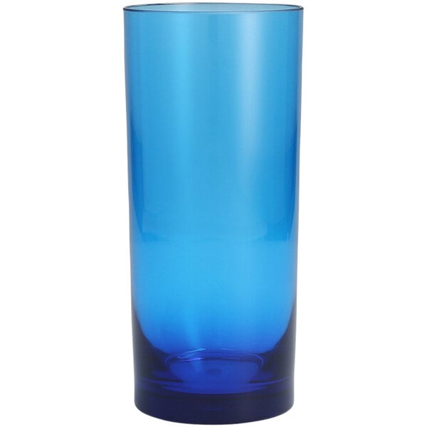 A blue Fortessa Tritan plastic beverage glass.