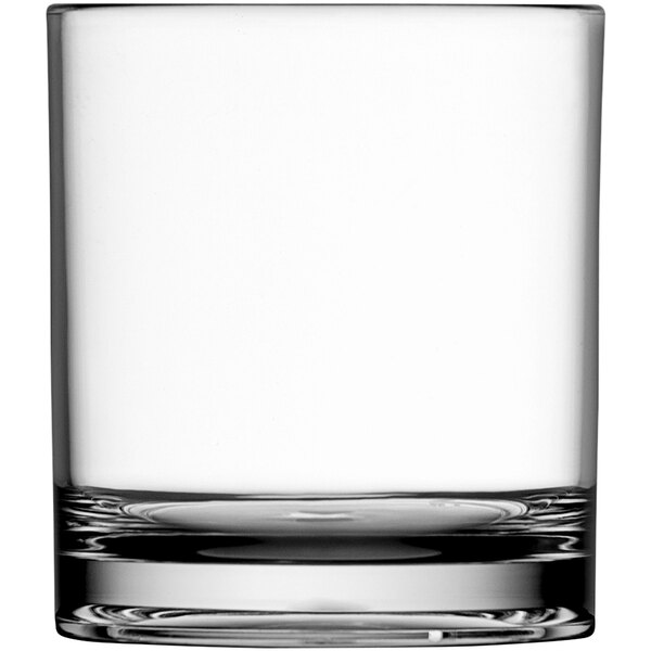 A Fortessa Tritan plastic double old fashioned glass.
