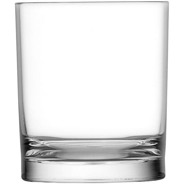 A Fortessa Tritan plastic rocks/old fashioned glass on a white background.