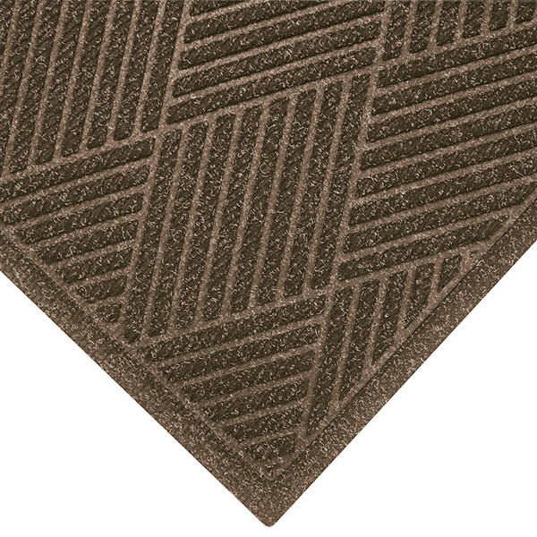 A khaki M+A Matting WaterHog Eco Premier mat with a brown patterned border.