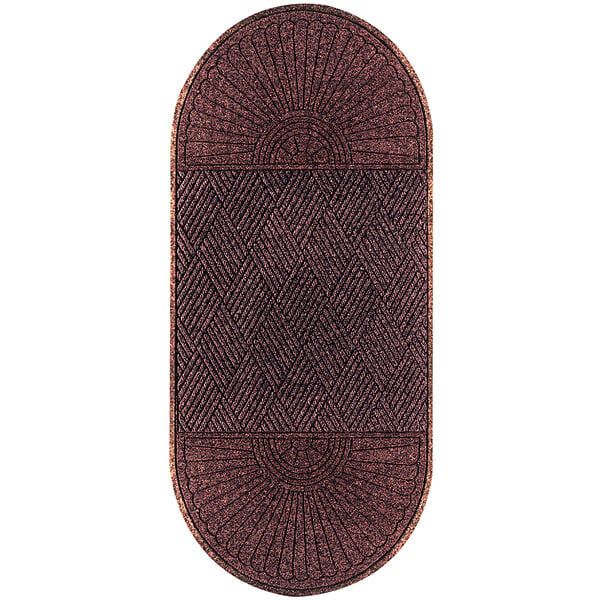 A maroon WaterHog Eco Diamond mat with a smooth backing and two ends.