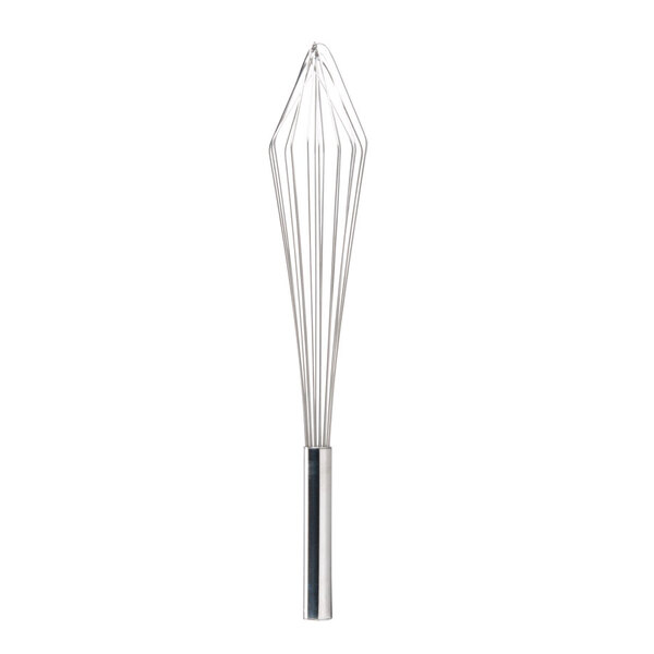 An AllPoints stainless steel conical whisk with a long handle.