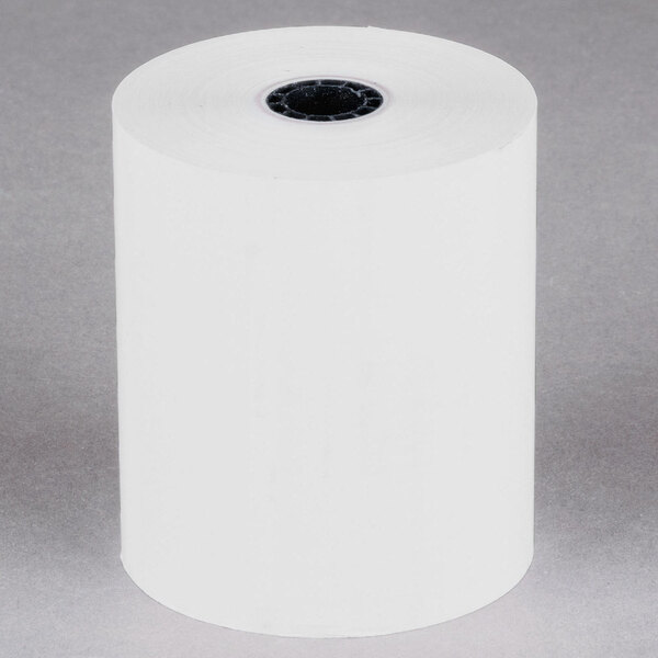A white roll of Point Plus thermal cash register paper.
