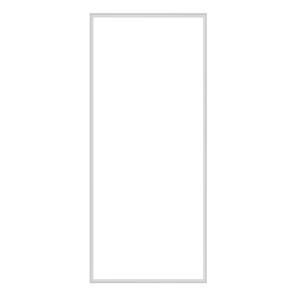 A white rectangular frame with a white border.