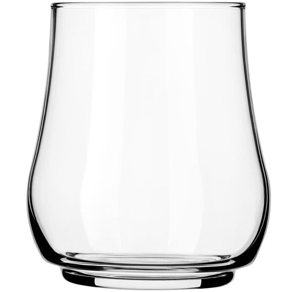 A Libbey stackable stemless wine glass on a white background.
