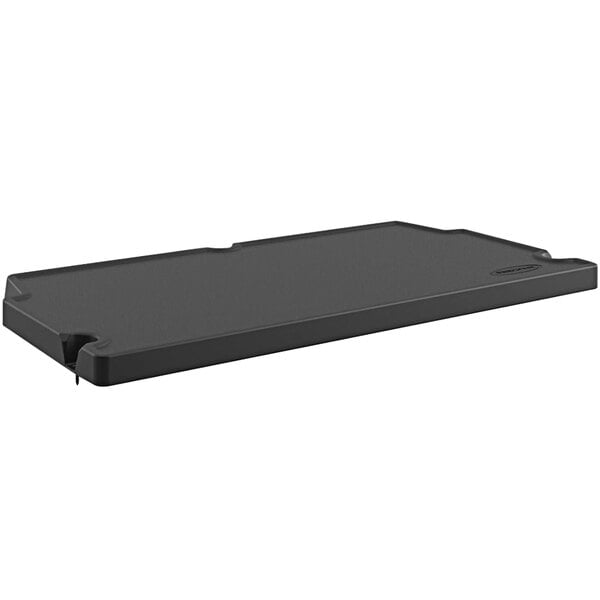 A black rectangular shelf kit with a lid on it.