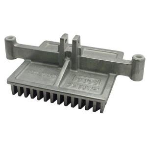 A Nemco push plate and bushing assembly with two holes in a grey metal plate.