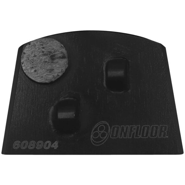 A black Onfloor Twin PCD Scraper with a round hole in the center.