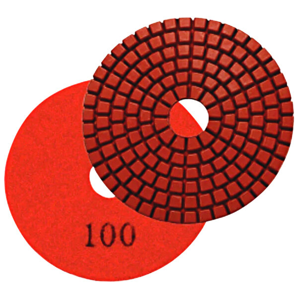 A red and white package with a red circle with "100" in black text.