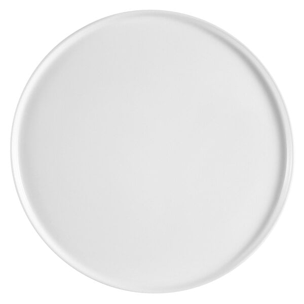 A white CAC China coupe style pizza plate.