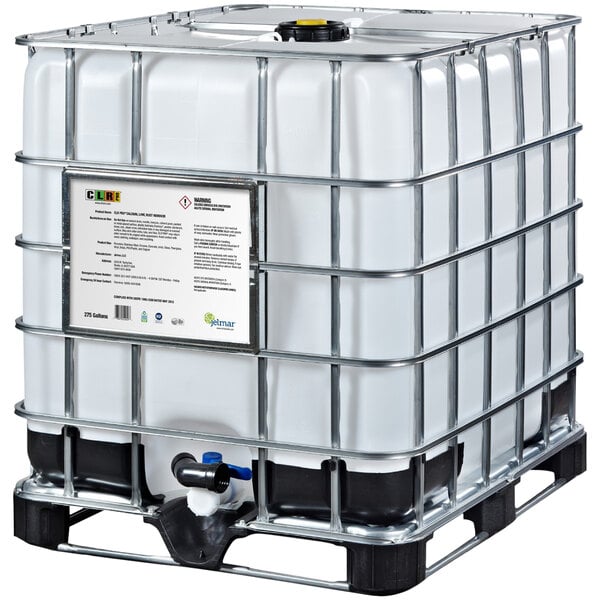 A large white CLR PRO container with a black lid and handle.