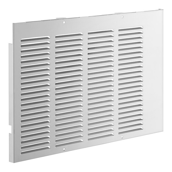 A white metal Narvon rear panel vent with holes.