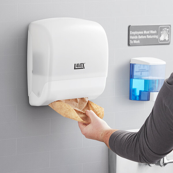 Lavex Translucent White Mini Multifold Plastic Paper Towel Dispenser