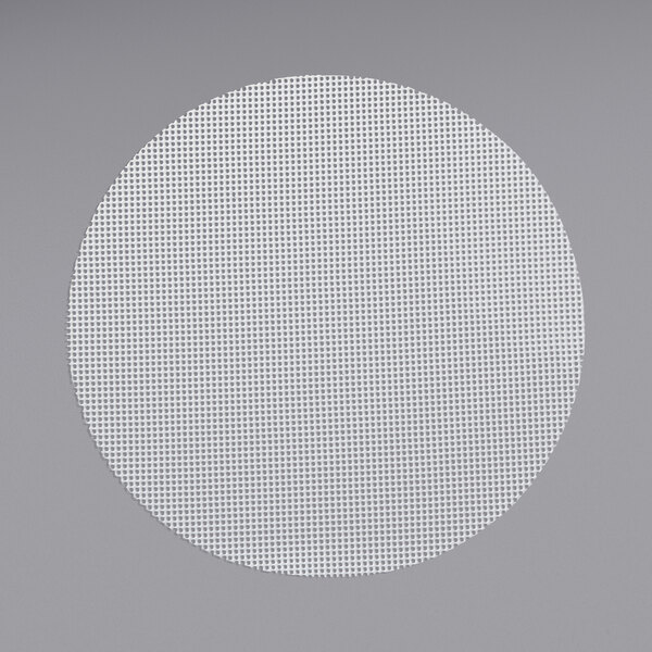 An American Metalcraft white silicone circle with small holes.