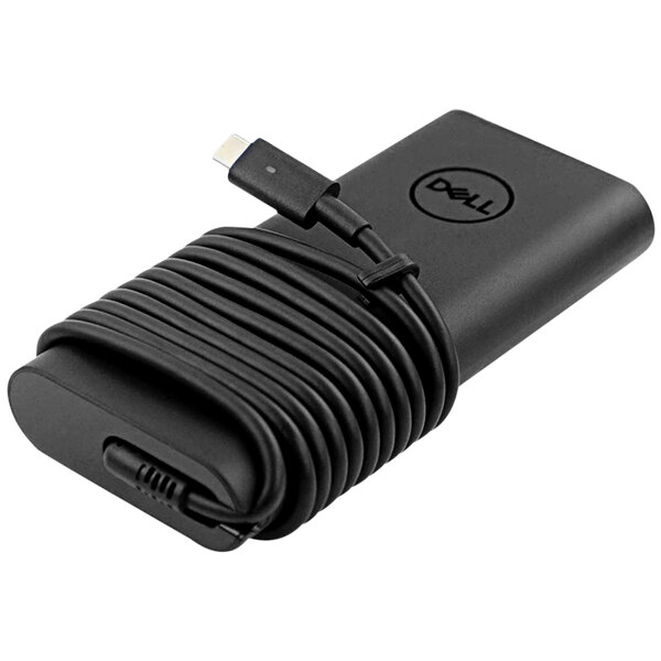 A black Dell Slim Power Adapter with a cable.