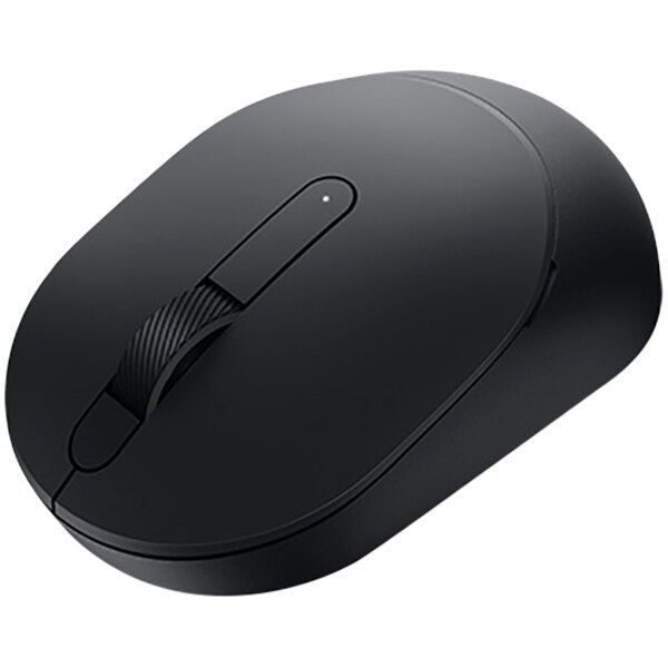 A black Dell wireless computer mouse.