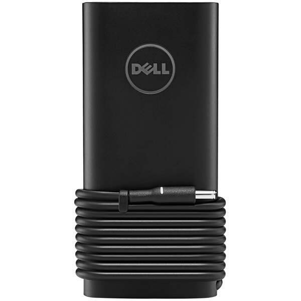 A black Dell Slim Power Adapter with a cable attached.