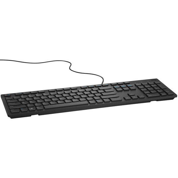 A black Dell wired USB keyboard.