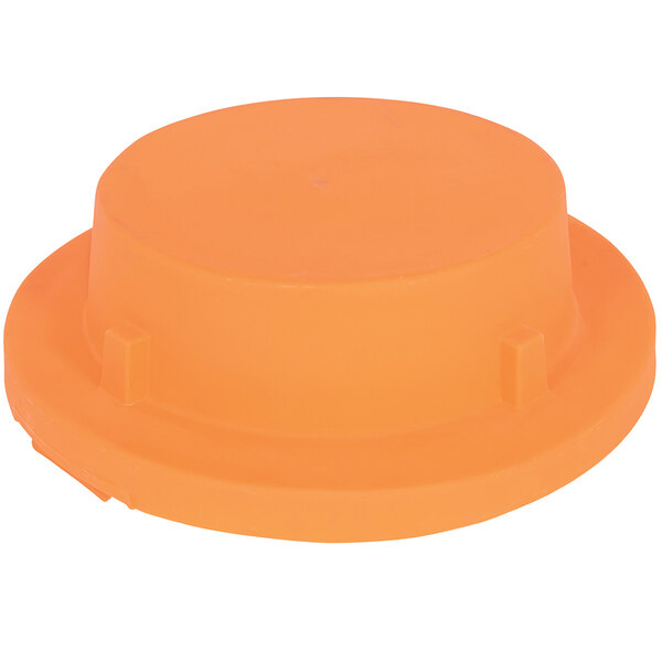 An orange plastic Vestil drum cover.