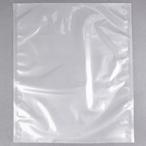 A close-up of an ARY VacMaster white vacuum packaging bag.