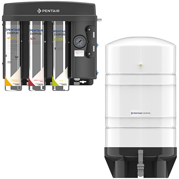 An Everpure water purifier with a white 16 gallon tank.