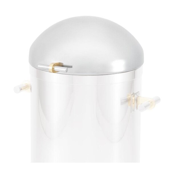 A white container with a dome top and a Vollrath logo.