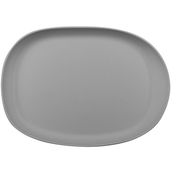 A light gray irregular oval plate.