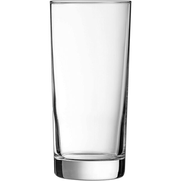 An Arcoroc Islande beverage glass with a white background.